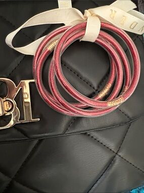 Plunder Metallic Rose Wrap Bracelet with Gold Accents